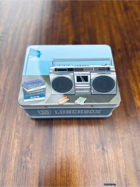 Retro Radio Metal Lunchbox Tin - Blue (limited edition)